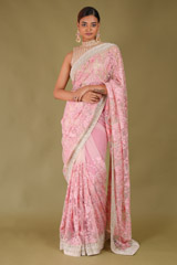 Pink and Gold Embroidered Saree513 video